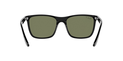 Ray-Ban RB4349I 601/9A Men’s Square Sunglasses – Polarized Green Lenses, Black Frame, 56mm