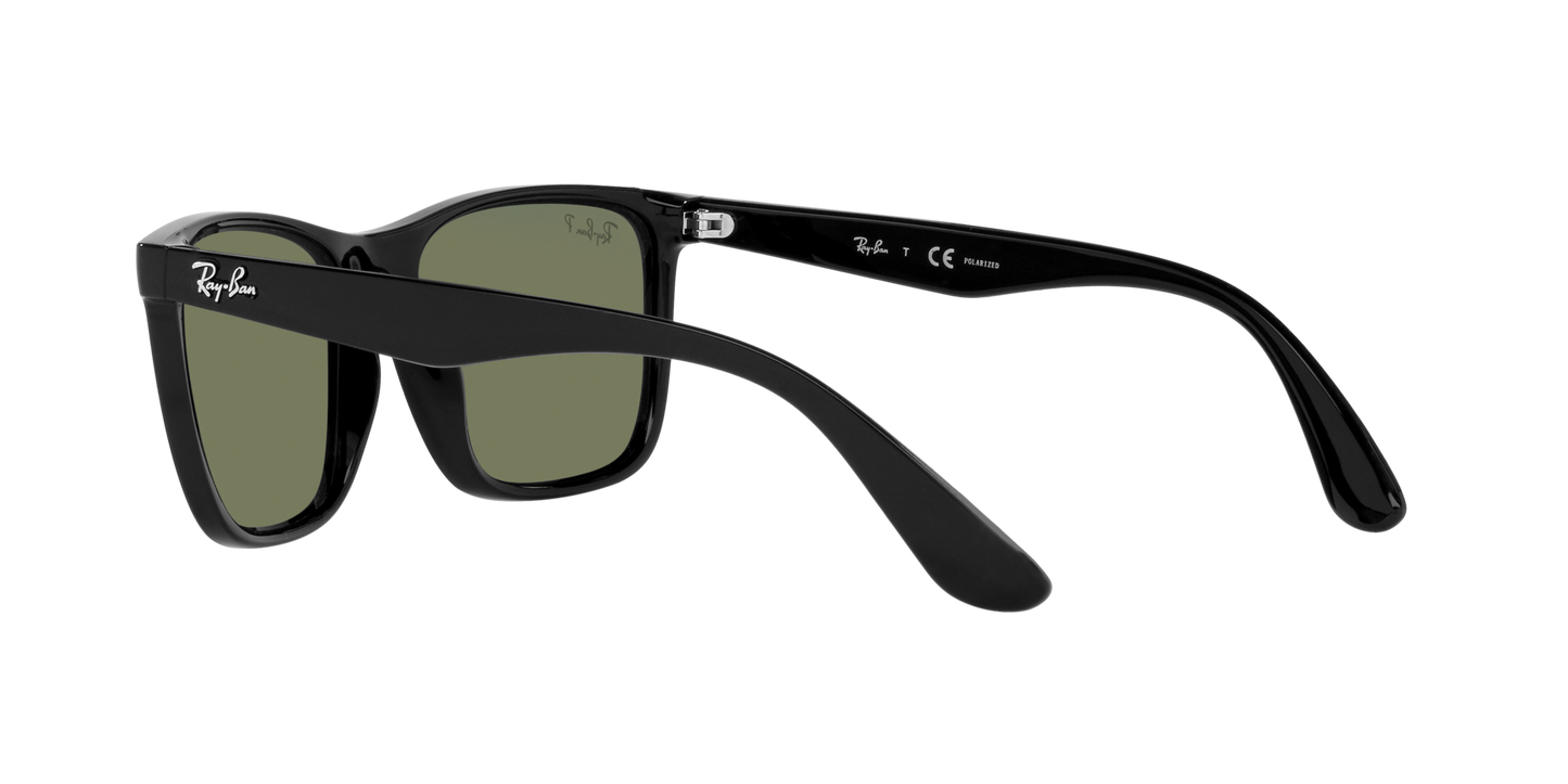 Ray-Ban RB4349I 601/9A Men’s Square Sunglasses – Polarized Green Lenses, Black Frame, 56mm