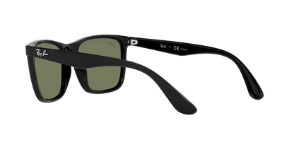 Ray-Ban RB4349I 601/9A Men’s Square Sunglasses – Polarized Green Lenses, Black Frame, 56mm