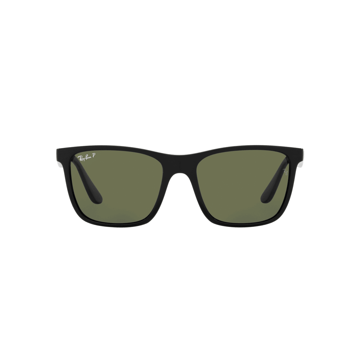 Ray-Ban RB4349I 601/9A Men’s Square Sunglasses – Polarized Green Lenses, Black Frame, 56mm