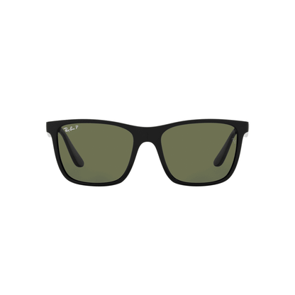 Ray-Ban RB4349I 601/9A Men’s Square Sunglasses – Polarized Green Lenses, Black Frame, 56mm