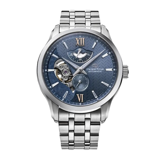 Orient Star Mechanical Light blue Dial Automatic Men's Watch RE-AV0B08L