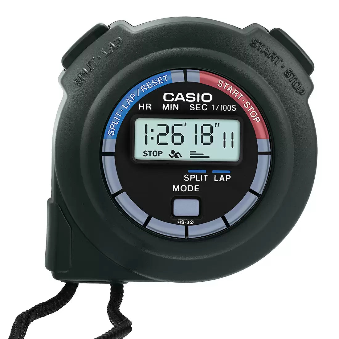Casio STOP WATCHES HS-3V-1RDT - S023 Black Digital - Unisex Watch