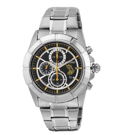 Dress Men's Stainless Steel Chronograph Black Dial Watch - SNDF13P1