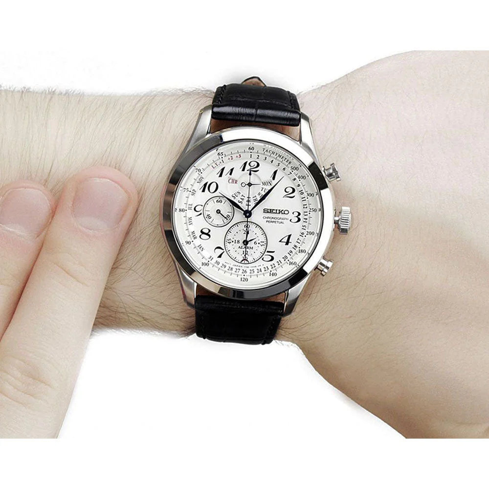 Seiko Discover More Chronograph White Dial Men's Watch - SPC131P1