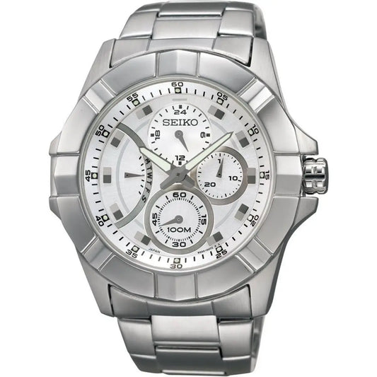Seiko Chronograph Black Dial Stainless Steel Men's Watch SRL065P1