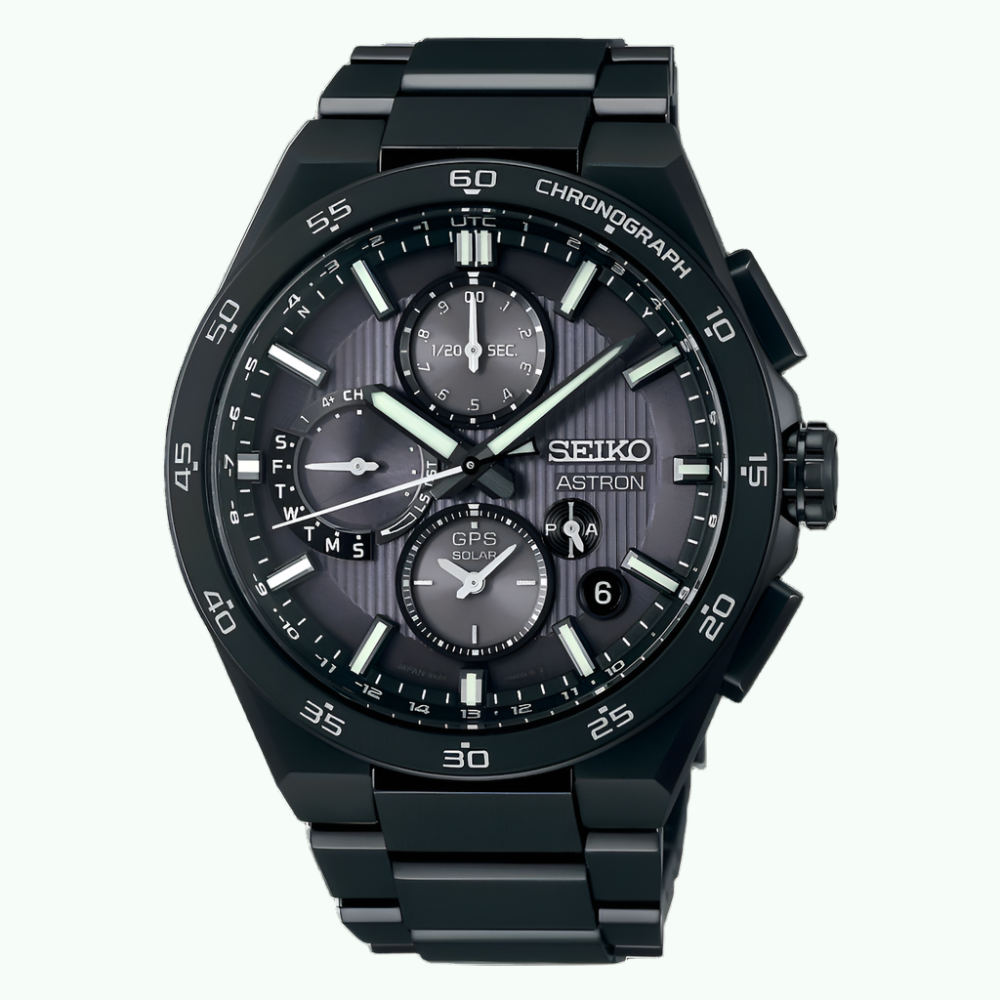 Seiko Astron GPS Solar Dual-Time Chronograph 5X83 Black - SSH155J1