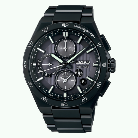 Seiko Astron GPS Solar Dual-Time Chronograph 5X83 Black - SSH155J1 - Buy Now at Sai Creations Watches