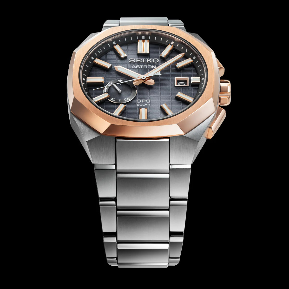 Astron GPS Solar Sapphire Rose Gold Crystal Box Men's Watch - SSJ014J1