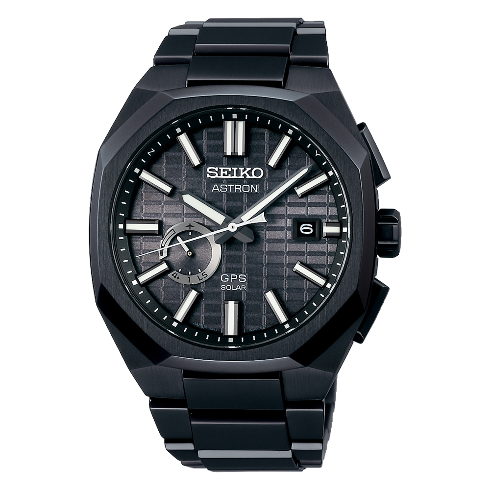 Astron GPS Solar Sapphire Jet Black Crystal Box Men's Watch - SSJ015J1