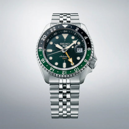 SSK035K1 SEIKO | Round Green Dial 5 Sports SKX GMT Bi Watch (Men)