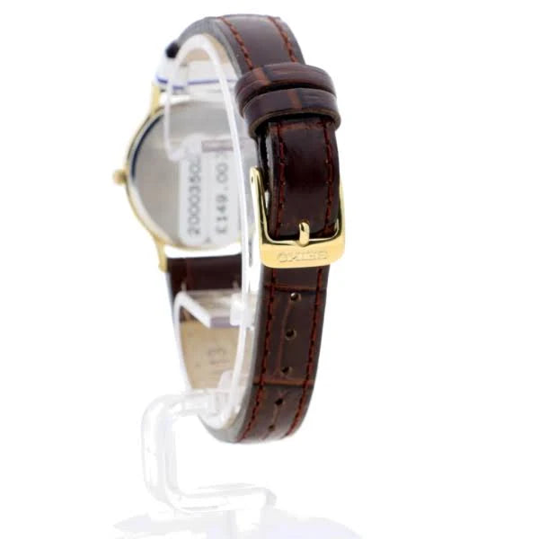 Seiko Solar Quartz Champagne Dial Women Watch SUP302P1