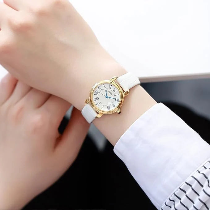 Ladies Dress Stainless Case White Dial Analog Women's Watch - SUR626P2