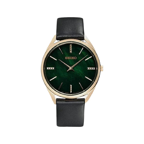 Seiko Women Quartz Green Dial Analog Leather Strep Watch SWR068P1 - Buy Now at Sai Creations Watches