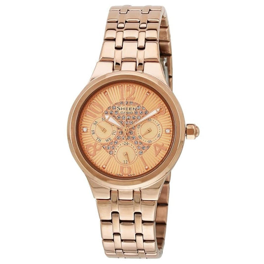 Casio SHE-3808PG-9AUDR Rose Gold Dial Analog Women's Watch SX155