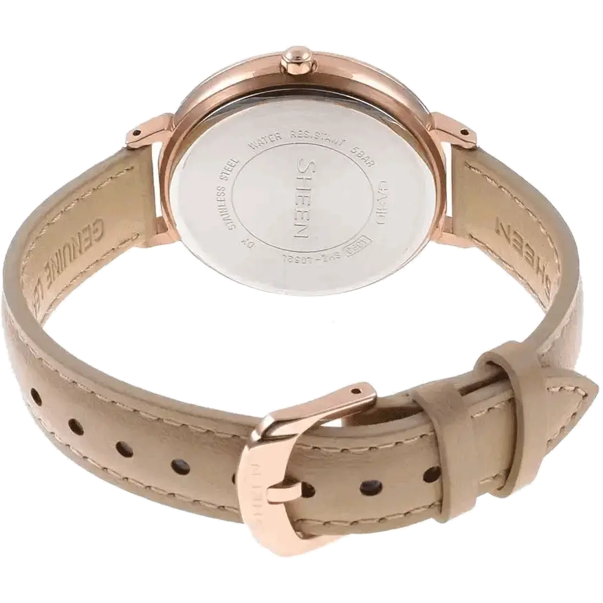 CASIO SHE-4052PGL-7BUDF SX246 Sheen Women's Analog Leather Watch