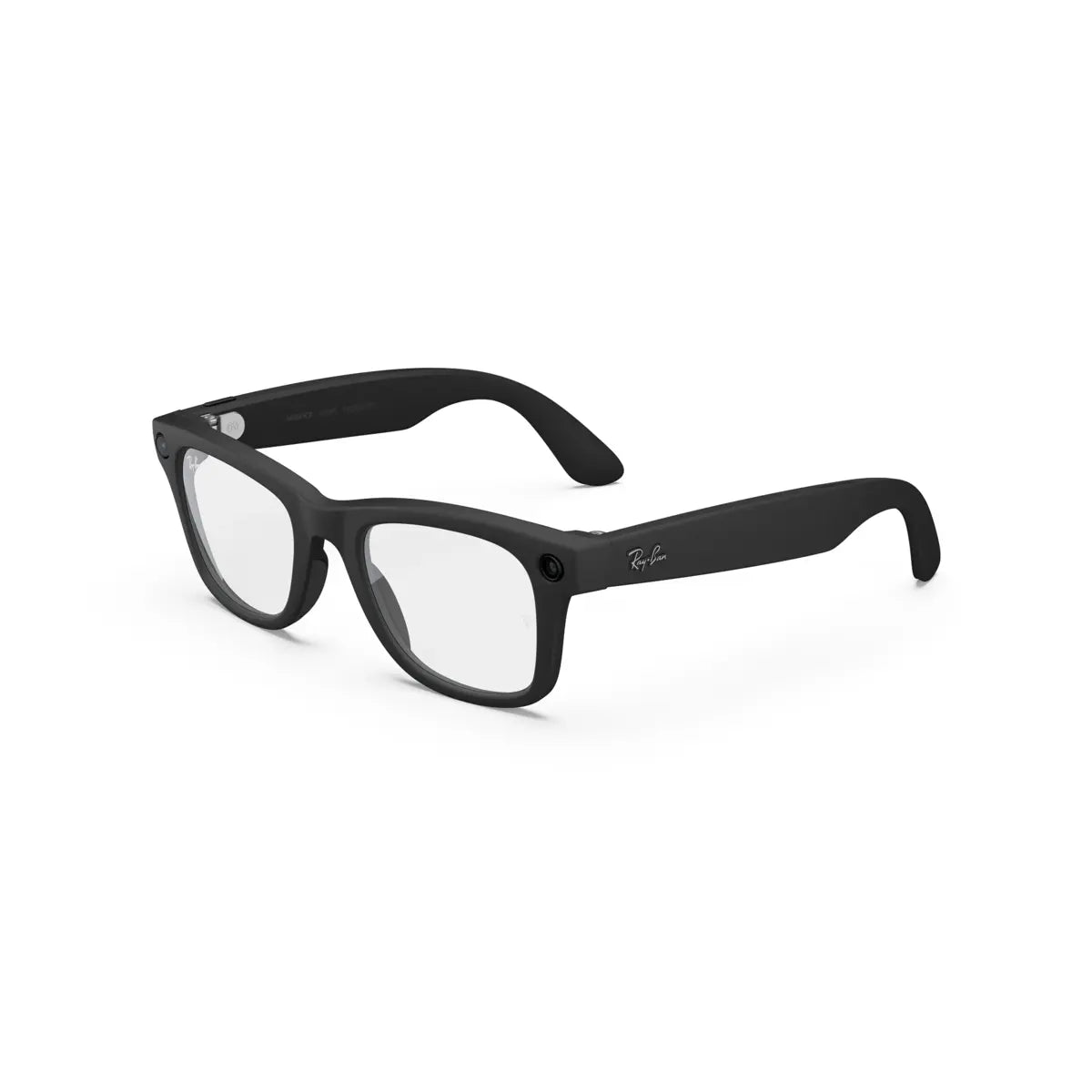Black eyeglasses on a white background