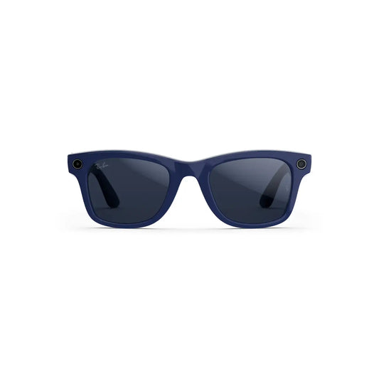 Blue sunglasses on a white background