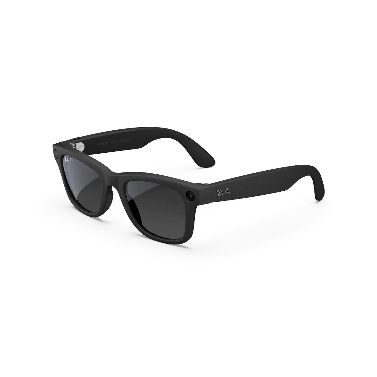 Black sunglasses with a white background
