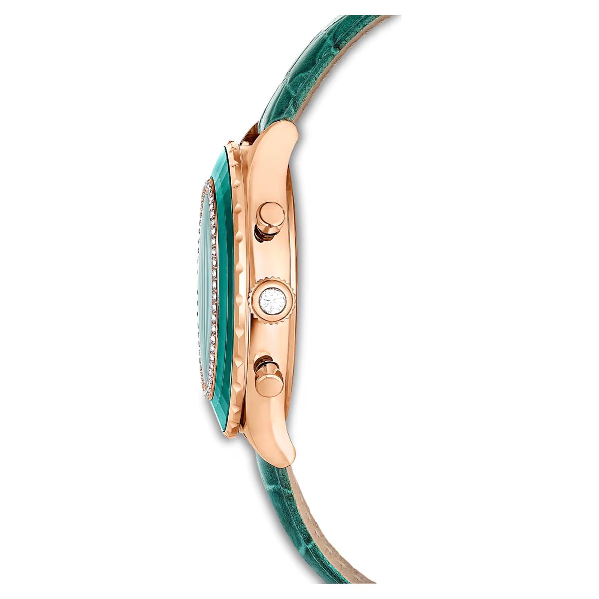 Swarovski Octea Green Dial Analog Chronograph Women's Watch 5672931