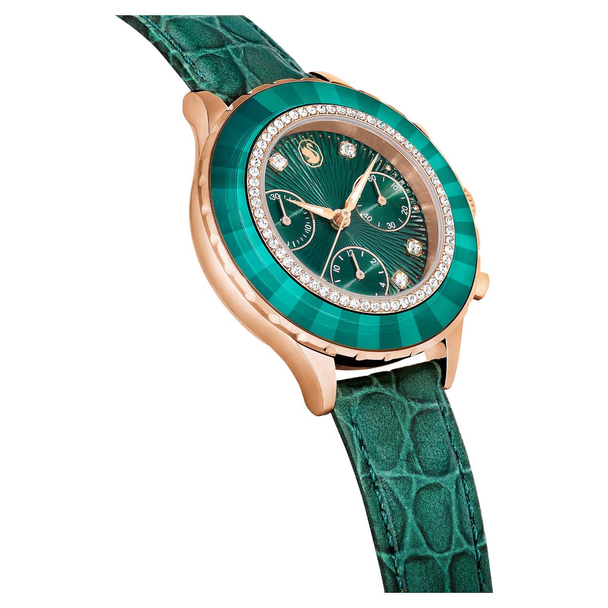 Swarovski Octea Green Dial Analog Chronograph Women's Watch 5672931