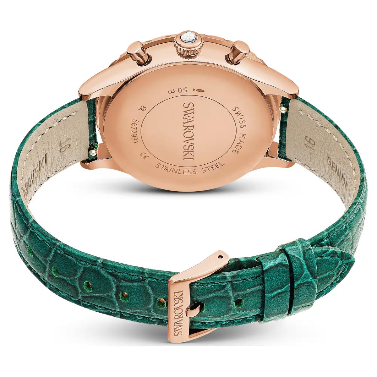 Swarovski Octea Green Dial Analog Chronograph Women's Watch 5672931