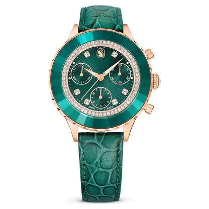 Swarovski Octea Green Dial Analog Chronograph Women's Watch 5672931