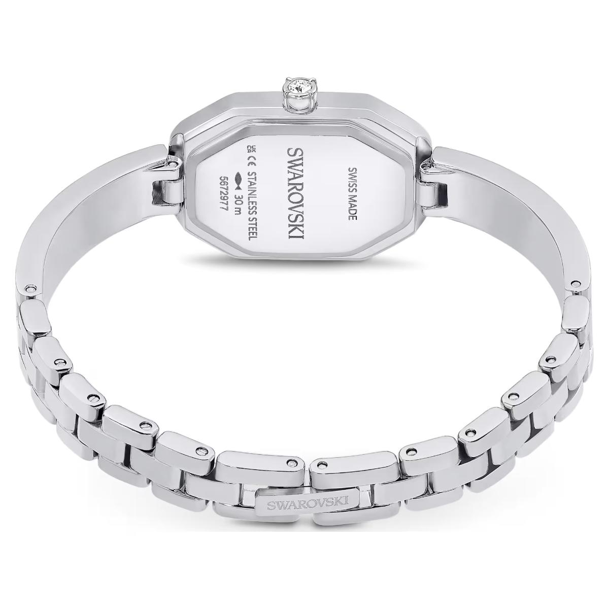 Silver Swarovski watch on a white background