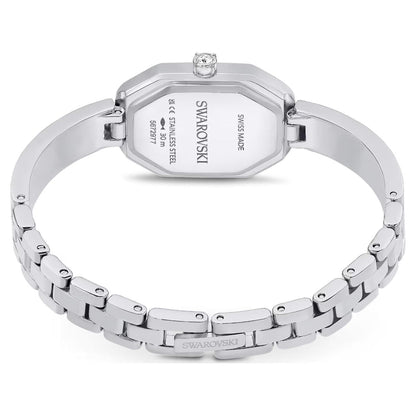 Silver Swarovski watch on a white background