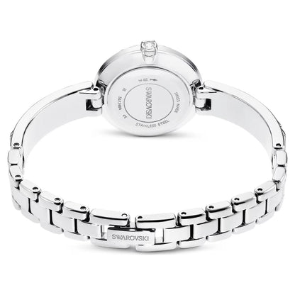 Silver Swarovski watch on a white background
