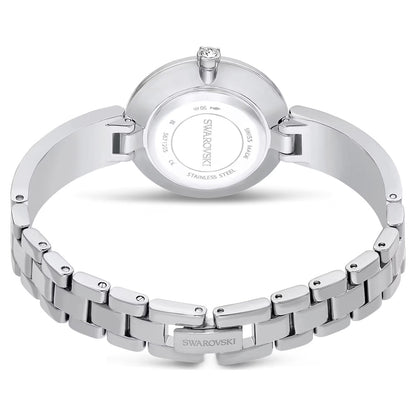 Silver Swarovski watch on a white background