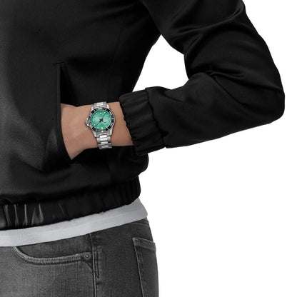 Tissot Seastar Quartz Green Dial Analog Women's Watch T1202101109100