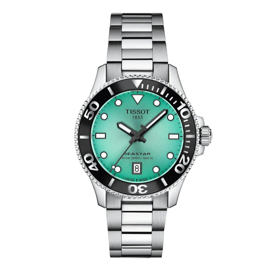 Tissot Seastar Quartz Green Dial Analog Women's Watch T1202101109100