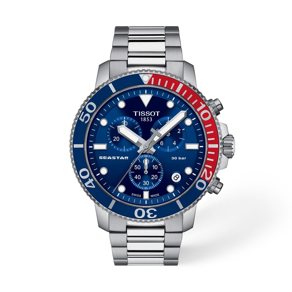 Tissot Seastar 1000 Blue Dial Analog Chronograph Men's Watch T1204171104103