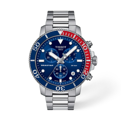 Tissot Seastar 1000 Blue Dial Analog Chronograph Men's Watch T1204171104103