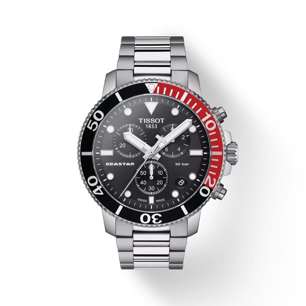 Tissot Seastar 1000 Black Dial Analog Chronograph Men's Watch T1204171105101