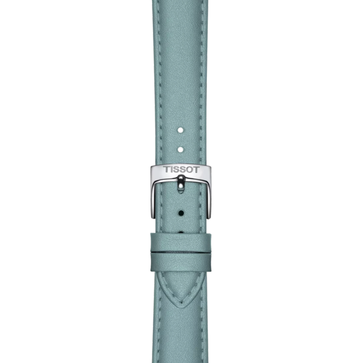 Light blue watch strap with Tissot logo on a white background