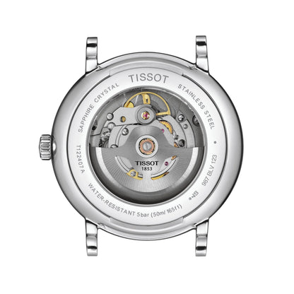 Tissot watch with mechanical movement on a white background