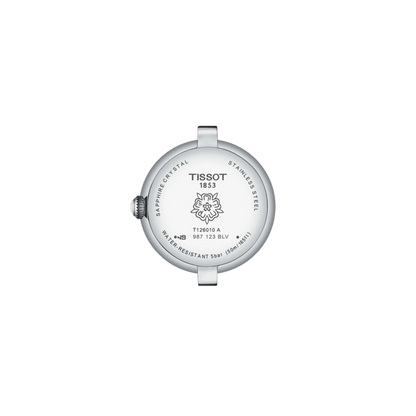 Back view of a Tissot watch on a white background