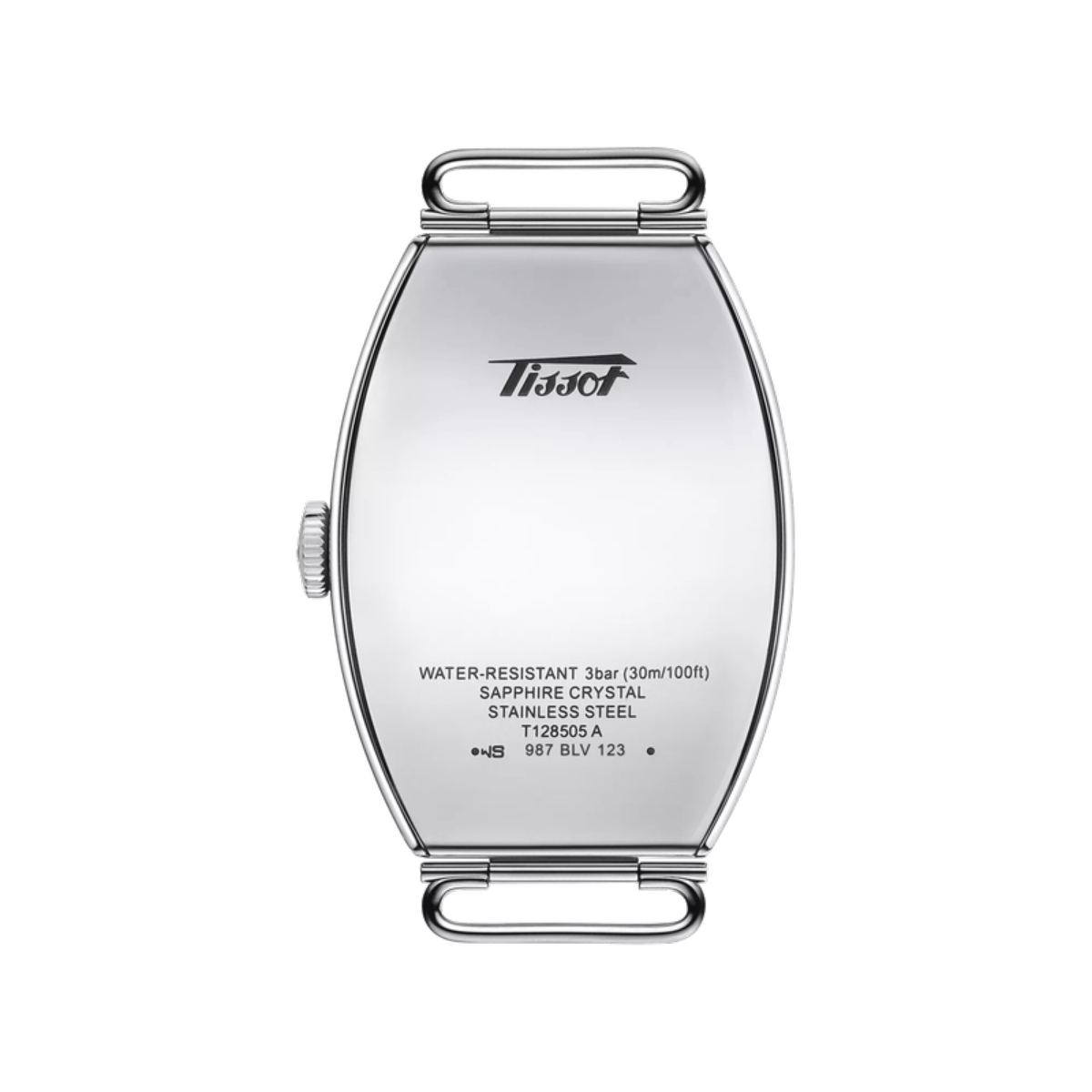 Tissot watch case on a white background