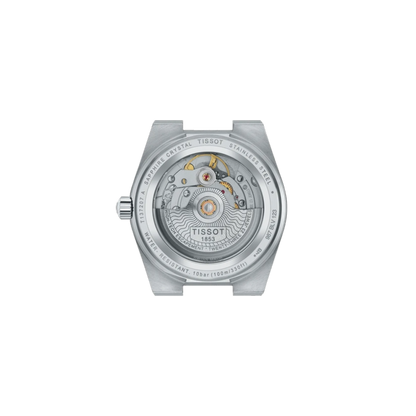 Tissot watch with mechanical movement on a white background