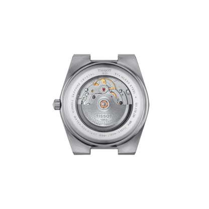 Tissot watch face with visible brand logo on a white background