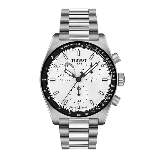 Tissot PR516 White Dial Analog Chronograph Men's Watch T1494171101100