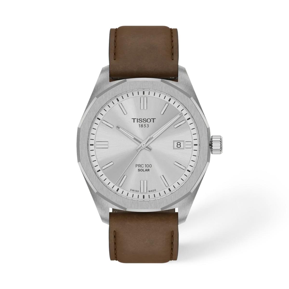 Tissot PRC 100 Solar Silver Dial Analog Unisex Watch T1514221603100