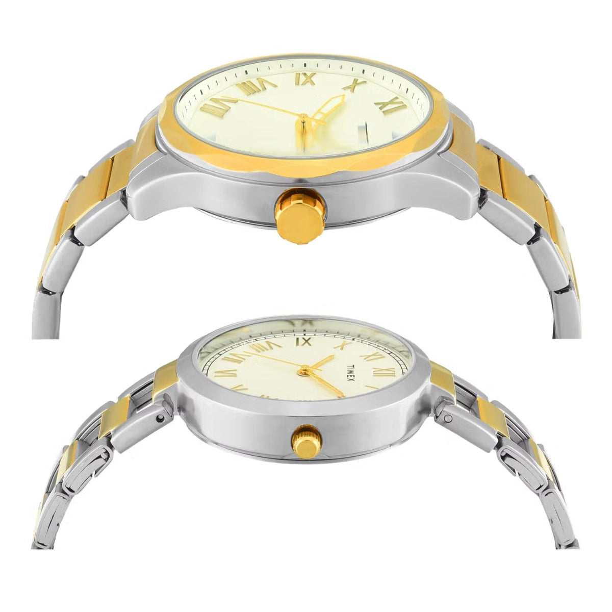 Timex Cream Round Dial Analog Stainless Steel Pairs Watch TW00PR341