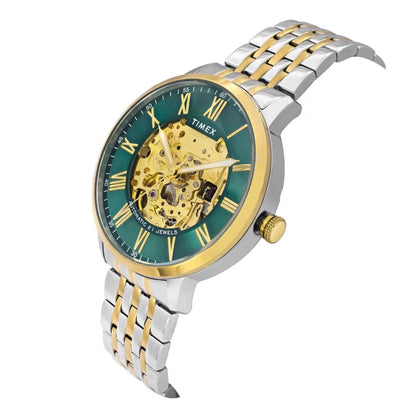 Timex Green Round Dial With Roman Number Automatic Men Watch TWEG23504