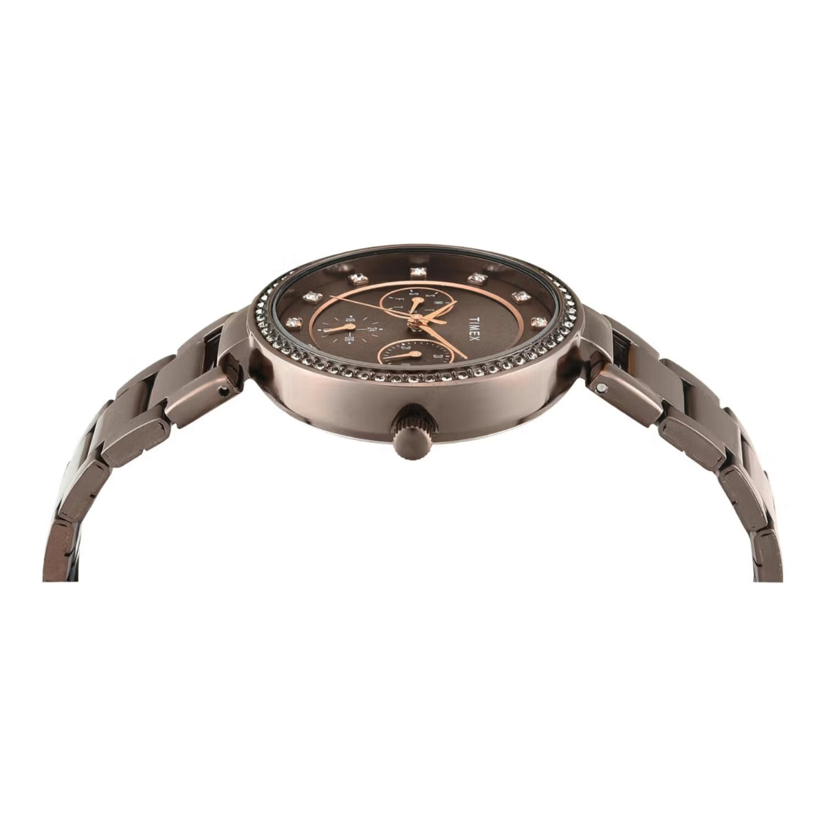 Timex Quartz Brown Round Dial Analog Women's Watch TWEL18722