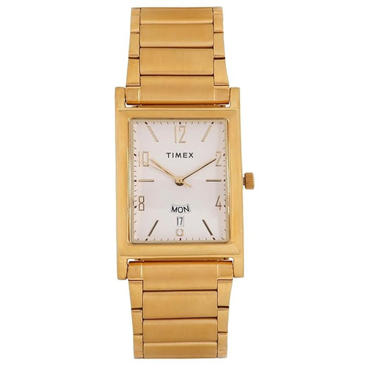 Timex Men's White Analog Stainless Steel Watch TW000L517