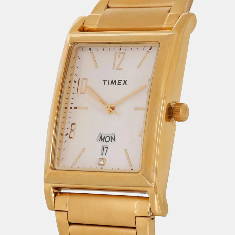 Timex Men's White Analog Stainless Steel Watch TW000L517
