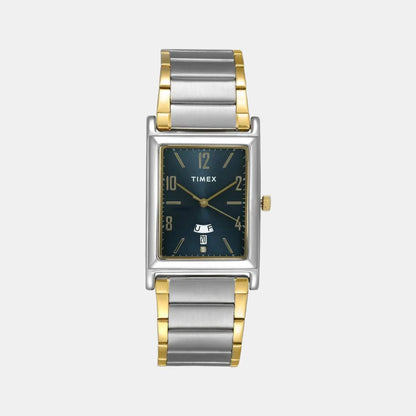 Timex Classics Men's Analog Blue Rectangle Dial Function Watch -TW000L519